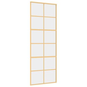 vidaXL Puerta corredera dorada de vidrio ESG transparente y aluminio