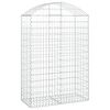 vidaXL Cesta gaviones forma arco hierro galvanizado 100x50x140/160 cm