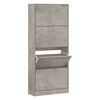 vidaXL Mueble zapatero madera contrachapada gris hormig&oacute;n 63x24x147 cm