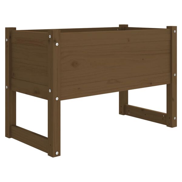 vidaXL Jardinera madera maciza de pino marrón miel 78x40x52 cm