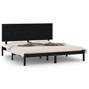 vidaXL Estructura de cama de madera maciza de pino negro 200x200 cm