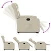 vidaXL Sill&oacute;n reclinable elevable cuero artificial color crema