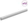 vidaXL Varilla para Armario 12 pcs Plateado 764 x 15 x 29 mm