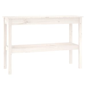 vidaXL Mesa consola de madera maciza de pino blanco 110x40x75 cm