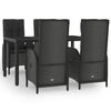 vidaXL Set de muebles jard&iacute;n 5 pzas con cojines rat&aacute;n sint&eacute;tico negro