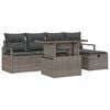 vidaXL Conjunto de sof&aacute; de jard&iacute;n con coj&iacute;n 6 pcs Gris Polirat&aacute;n