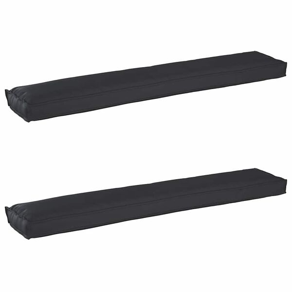 vidaXL Juego de Cojines para Palets 2 pcs Negro 200 x 40 x 8 cm