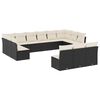 vidaXL Set de sof&aacute;s de jard&iacute;n y cojines 13 pzas rat&aacute;n sint&eacute;tico negro