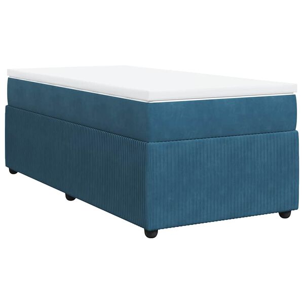 vidaXL Cama box spring con colch&oacute;n terciopelo azul oscuro 100x200 cm