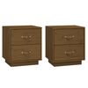 vidaXL Mesitas de noche 2 uds madera de pino marr&oacute;n miel 40x34x45 cm