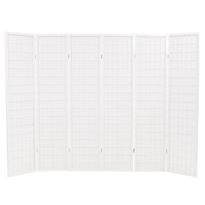 vidaXL Biombo plegable con 6 paneles estilo japonés 240x170 cm blanco