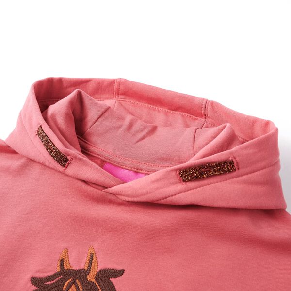 Sudadera infantil con capucha rosa palo 104