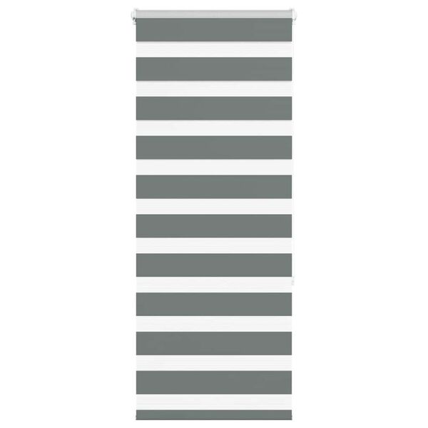 vidaXL Estor cebra gris oscuro 65x150cm tejido ancho 60,9 cm poli&eacute;ster