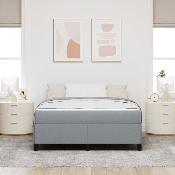 vidaXL Cama tipo Box Spring con colch&oacute;n Gris Claro 140 x 190 cm tela