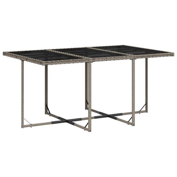 vidaXL Set de comedor de jard&iacute;n 11 pzas y cojines rat&aacute;n sint&eacute;tico gris