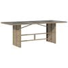 vidaXL Mesa de jard&iacute;n superficie de vidrio rat&aacute;n PE beige 190x80x75 cm