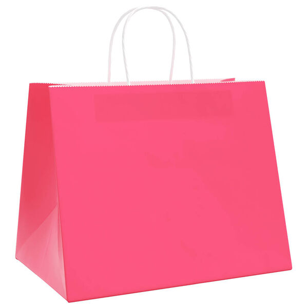 vidaXL Bolsas de papel con asas 250 uds rosa 32x22x24 cm