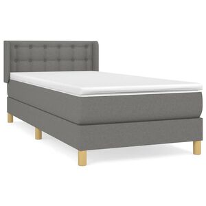vidaXL Cama box spring con colch&oacute;n tela gris oscuro 80x200 cm