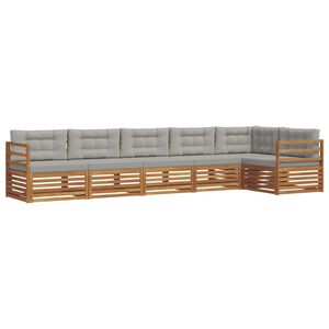 vidaXL Conjunto de sof&aacute;s de exterior 6 pcs Gris Natural y Claro