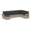vidaXL Set de sof&aacute;s de jard&iacute;n 8 pzas y cojines rat&aacute;n sint&eacute;tico gris