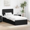 vidaXL Estructura de cama Negro 75 x 190 cm Madera Ingenieril