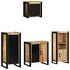 vidaXL Juego de muebles de ba&ntilde;o 4 uds. Marr&oacute;n y Negro 40 x 35 x 90 cm