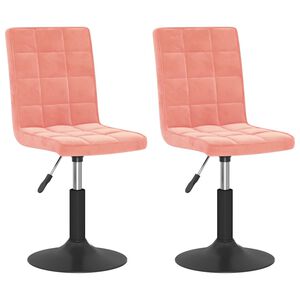 vidaXL Sillas de comedor giratorias 2 unidades de terciopelo rosa