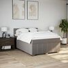 vidaXL Cama box spring con colch&oacute;n tela gris taupe 140x190 cm