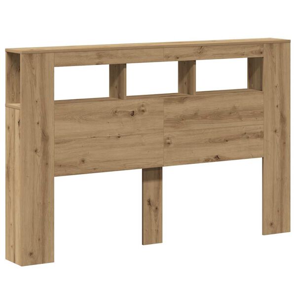 vidaXL Cabecero LED madera ingenier&iacute;a roble artisan 160x18,5x103,5 cm
