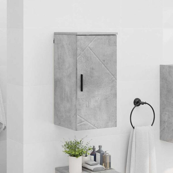vidaXL Gabinete de Ba&ntilde;o con puerta Gris Concreto 30 x 31,5 x 61 cm