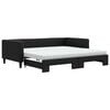vidaXL Sof&aacute; cama nido con colch&oacute;n tela negro 100x200 cm