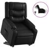 vidaXL Sill&oacute;n reclinable y elevable el&eacute;ctrico cuero sint&eacute;tico negro