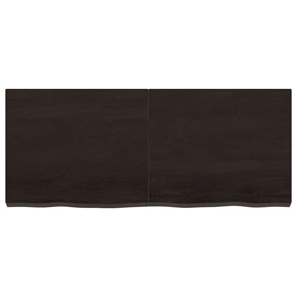 vidaXL Encimera de ba&ntilde;o madera tratada marr&oacute;n oscuro 120x50x(2-6) cm