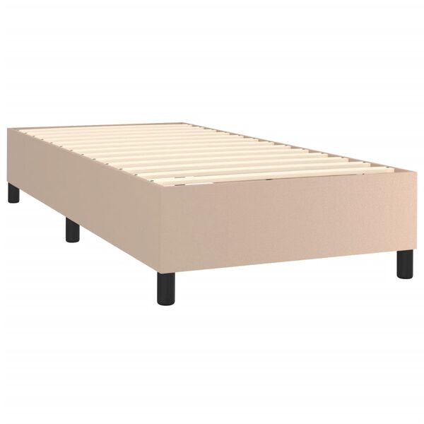 vidaXL Cama box spring con colch&oacute;n cuero sint&eacute;tico capuchino 80x200 cm