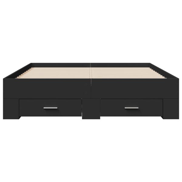 vidaXL Cama con cajones madera de ingenier&iacute;a negro 120x200 cm