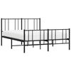vidaXL Estructura cama sin colch&oacute;n con estribo metal negro 160x200 cm