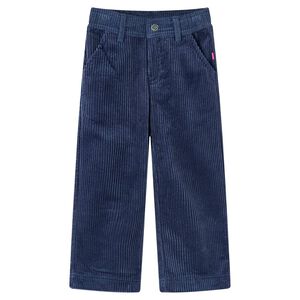 vidaXL Pantal&oacute;n infantil pana azul marino 92