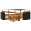vidaXL Conjunto de sof&aacute;s de exterior 5 uds. Natural Poli&eacute;ster