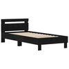 vidaXL Estructura de cama con cabecera Roble Negro 98.5 x 200 cm