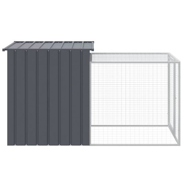 vidaXL Jaula para gallinas con corral antracita 110x201x110 cm acero galvanizado
