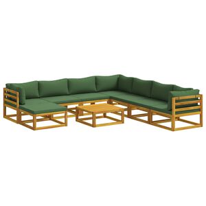 vidaXL Juego de Sof&aacute; 9 uds. Natural Madera de Acacia S&oacute;lida