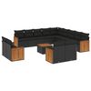 vidaXL Set sof&aacute;s de jard&iacute;n 14 pzas con cojines rat&aacute;n sint&eacute;tico negro