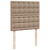 vidaXL Cama box spring con colchón cuero sintético capuchino 90x190 cm