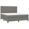 vidaXL Cama box spring colch&oacute;n y luces LED tela gris oscuro 180x200 cm