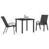 vidaXL Conjunto de Comedor de Jard&iacute;n 3 pcs Negro