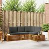 vidaXL Conjunto de sof&aacute;s de exterior 4 Pieza Natural y Antracita