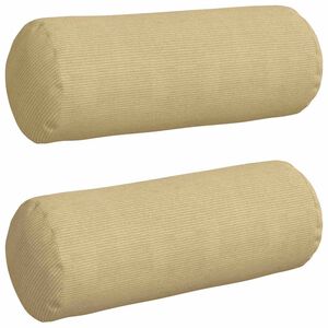 vidaXL Cojines Bolster 2 pcs Verde gris&aacute;ceo &Oslash; 25 x 70 cm Tela de pana