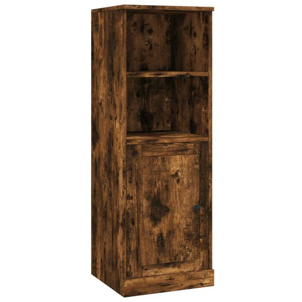 vidaXL Aparador alto madera contrachapada roble humo 36x35,5x103,5 cm