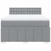 vidaXL Cama box spring con colch&oacute;n tela gris claro 140x190 cm