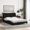 vidaXL Cama con colch&oacute;n Hvar tela negro 140x190 cm